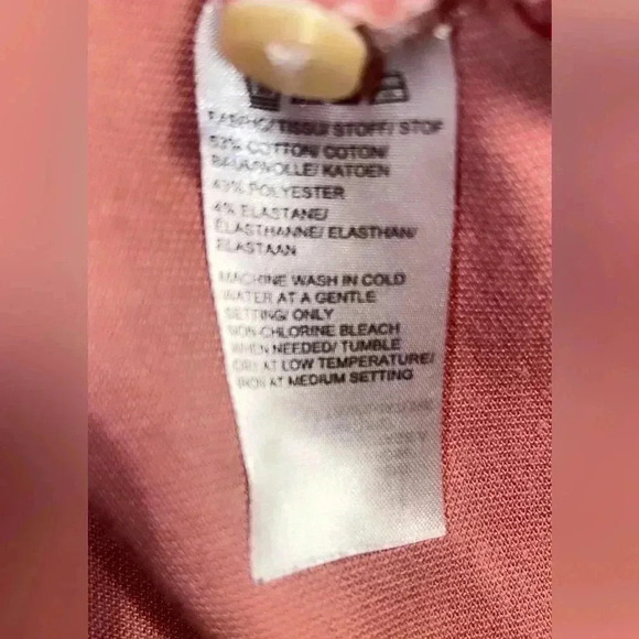 Saks Fifth Avenue Ash Rose  denim polo short sleeve shirt L - Picture 5 of 5